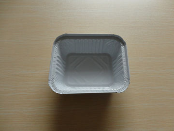 食糧貯蔵白い上塗を施してある 450ML のためのふたが付いている長方形のアルミ ホイルの容器